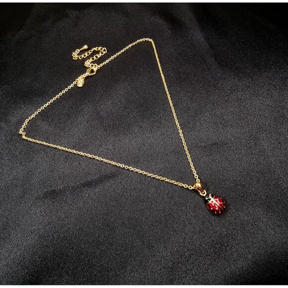 Vintage Joan Rivers Gold-Tone Necklace With Red Ladybug Pendant - Picture 4 of 6
